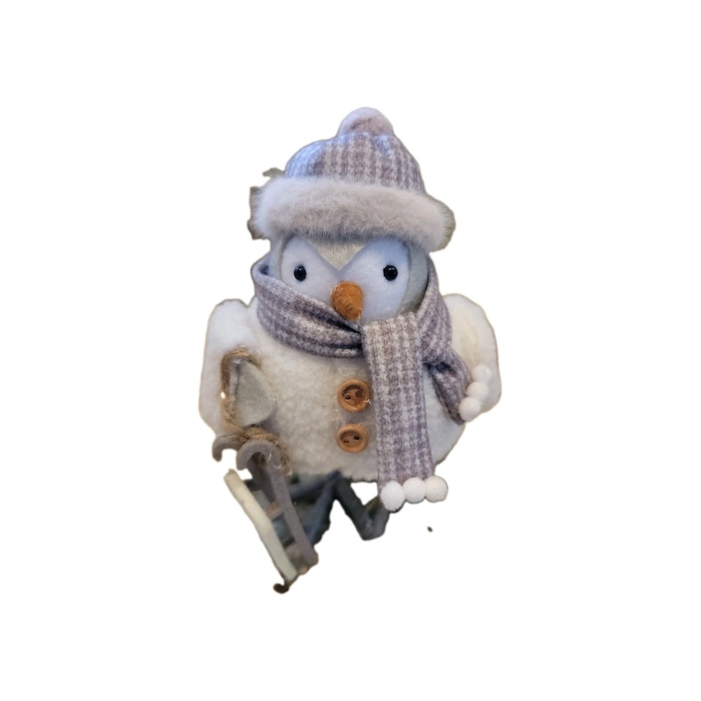 Wondershop Featherly Friends KELKKA Felt Winter Bird w Hat & Sled 2025 Decor